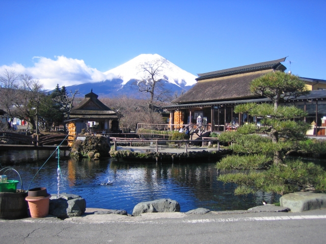 忍野八海からの富士山
